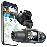COOAU D30S 4K Dashcam Auto mit GPS, WiFi, Vorne Innen Dual 2,5K 1080P, Dasch-Cam Kabellos mit Infrarot-Nachtsicht, Superkondensator, 4 IR-LEDs, G-Sensor, Parküberwachung, Loop-Aufnahme, max. 256GB