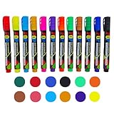 Nurila 12 Farben Kreidestifte Für Fenster, Kreidestifte Für Tafel Abwaschbar 1/5mm, Pop Kreidemarker Abwischbar Nachfüllbar Für Tafeln, Schilder, Fenster, Glas Künstler, Ostergeschenke Kinder