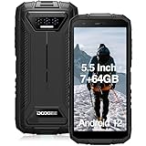 DOOGEE S41 Pro Outdoor Handy Ohne Vertrag mit 7 GB RAM und 64 GB ROM/1 TB TF, 6300 mAh, 5.5 Zoll HD Display, 4G Dual SIM, Outdoor Smartphone 13 MP Kamera, Android 12, IP68 Smartphone, NFC, Schwarz