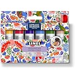 Lefranc Bourgeois 302057 Linel extrafeine Gouachefarbe – Set Design – 6 Tuben à 14 ml – hochdeckend, wasservermalbar, brillante Farben – Premium Künstlerqualität aus Frankreich