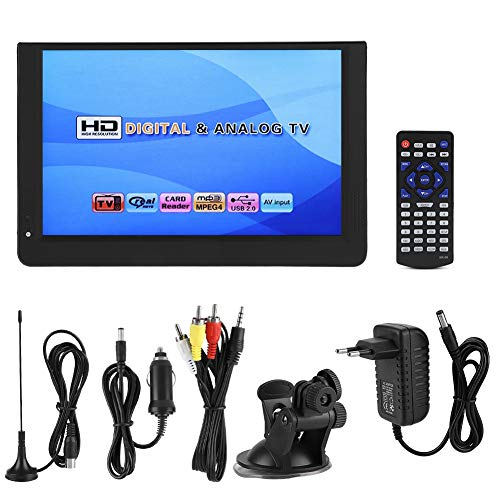 Digital TV,12 Zoll Mini Tragbarer Fernseher 1080P 16: 9LED Handheld Digital Analog TV für Küche,Schlafzimmer,Wohnwagen
