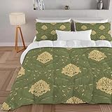 PNHCL Vintage Bettdecke 155x220 4 Jahreszeiten, Tradition Ethno Bettdecke ohne Bezug, Bequeme und Weiche Ganzjahresdecke, Bohemian Damast Muster Waschbar Schlafdecke mit 2 Kissenbezüge 80x80 cm A652