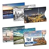 6er Set TÜV geprüfte RFID & NFC Blocker Kreditkarten-Schutzhülle - Stabile EC Kartenhülle gegen Datenklau & unerlaubtes auslesen - 100% Datenschutz Kreditkartenhülle für Damen & Herren (farbig Cities)