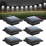 UniqueFire Dachrinne Solarleuchte 40 LEDs, Solarlampen für Außen, Schwarz Gartenbeleuchtung Kaltweißes Solarlicht, 3W Sicherheitswandleuchte Aussen Zaunlicht Außenlampe für Garage, Patio, Zaun