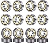 HonLena 608 ZZ Kugellager, 20 Pack 8mm x 22mm x 7mm Metall Double Shielded Miniatur Rillenkugellager für Skateboard Roller Inline Skates