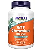 Now Foods GTF Chromium (Chrom) 200mcg, 250 vegane Tabletten, Vegetarisch
