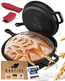 Oakfire Gusseisen Topf 2in1 mit Pfanne, Ø26cm 3.0L, Casserole, mit Anti-Haft Patina, 4Elements, SpreadHeat zum Kochen, Braten, Schmoren, Brot backen, Garen - Tolle Aromaentfaltung