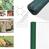Maschendrahtzaun Sechseckgeflecht，Drahtgitter Feinmaschig 25mm,Volierendraht auf Rolle 25m,Verzinkter Hasendraht für Kaninchenstall & Hochbeete,0.7mm Drahtstärke, Säurebeständig, Sofort Einsatzbereit