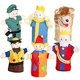 roba Kasperlefiguren aus Stoff, Handpuppenset 6-fach, Kinder Kasperpuppen für Puppentheater & Rollenspiel , 6 Stück (1er Pack)