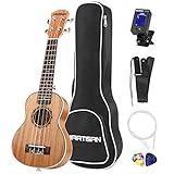 MARTISAN Sopran Ukulele 21 Zoll Professional Ukulele Hawaii Gitarre Aquila Saiten mit Anfänger Starter Pack (Stimmgerät, Tasche Gurt und Plektren)