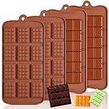 4 Stück Silikon Schokoladenform, Lebensmittelqualität, Antihaftbeschichtet, Silikon Break-Apart Schokoladenformen für Schokolade, Süßigkeiten, Gelee, Eiswürfel