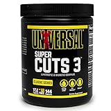 Universal Nutrition Super Cuts 3 Fat-Burner, stoffwechselanregende Diätkapseln zur Gewichtsreduzierung, erhöht den Energieverbrauch, Entwässerung-& Wasserreduktion, 130 Tabletten
