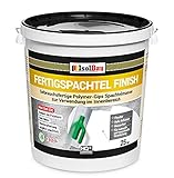 Isolbau Fertigspachtel Finish Q1-Q4 - Gebrauchsfertige Polymer-Gips Fertig-Spachtelmasse für innen - 25 kg Eimer, Weiß