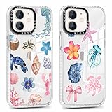 Vxinvnoi 2 Stück Handyhülle für iPhone 12 Mini Hülle, Blumen Motiv Aesthetic Bunt Meer Sommer Muster Mädchen Case, Transparent Weich Silikon TPU Stoßfeste Schutzhülle Cover für iPhone 12 Mini 5,4',02