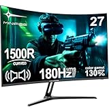 Minifire Gaming Curved Monitor 27 Zoll MFG27C1 180Hz 1Ms 130% sRGB Monitor mit Sprecher 1920 * 1080 VA Panel （MFG27C1 mit HDMI-Kabel）