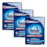 Finish Spezial Salz Calgonit 1,2kg (3er Pack) | Spülmaschinensalz zum Schutz vor Kalkablagerungen, Wasserflecken, saubere Ergebnisse und längere Maschinenlebensdauer + Zama4Zingo Karte