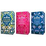 Pukka Bio-Kräutertee Set für Entspannung und Gelassenheit mit den Bio-Tee-Sorten Love, Night Time und Kamille, Vanille und Manuka-Honig. 100% bio und nachhaltig (3 x 20 Teebeutel)