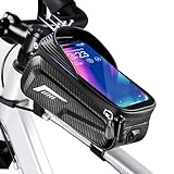 Fahrradtasche Rahmen, Wasserdicht Fahrrad Rahmentasche, Oberrohrtasche Fahrrad mit 3D Sonnenblende und TPU Sensitivem Touchscreen, Fahrradtasche Rahmentasche, für Montainbikes, Rennrad, E bikes