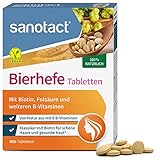 sanotact Bierhefe Tabletten • 400 Tabletten • 100% natürliche Bierhefe vegan • Mit Biotin für schöne Haare und gesunde Haut • Inklusive 6 B-Vitaminen