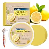 Magic Shine Reiniger 100g,Putzstein Universalreiniger,Allzweckreiniger für Edelstahl, Duschtüren, Oberflächenreiniger,Reinigungsstein Kraftvoll & Schonend,mit Reinigungsschwamm+ Reinigungsbürste