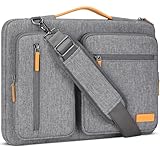 DOMISO 17,3 Zoll Laptop Hülle Notebook Tasche Wasserdicht mit Schultergurten und ausziehbarem Griff Wasserdicht für HP, Dell, Asus Notebook,Grau