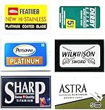 40 Rasierklingen Sampler Derby, Pẹrsonna, Feaţher, Wilķinson, Permasharp, Astra
