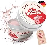 GLANZMOMENTE ® Putzstein - 300g - Inkl. Handschwamm - Universalstein - Universalreiniger - Für Küche, Bad, Fenster, WC und mehr - Made in Germany