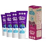 Dental Delight Berry Blast | 4x fruchtige Zahnpasta Blaubeere-Minze | vegan klimaneutral ohne Mikroplastik, 300 ml