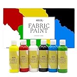 Nazca Colors Textilfarbe für Stoffe und Kleidung mit professionelle Qualität – 6 Farben x 100ml – Set dauerhafter Acryl Stofffarben ideal für alle Arten von Schuhen, T-Shirts, Jeans – große Deckkraft