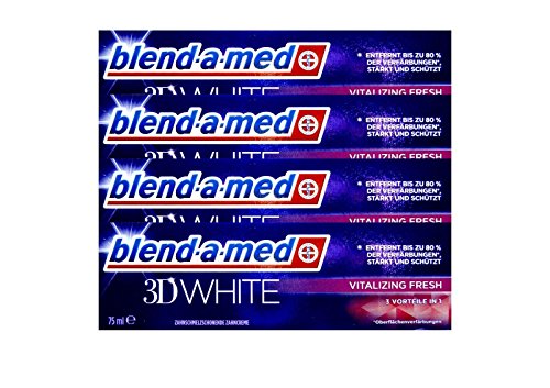 4x Blend-a-med 3D White Vitalizing Fresh 75ml, 3in1, Zahnschmelz schonend