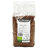 Oltresole - Bio Leinsamen 1 kg - Bio rohe, ganze und dunkle Samen, reich an Mineralien und Ballaststoffen, vielseitig in der Küche einsetzbar, ideale Verpackung für Familien