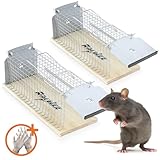 RAPIZZ Rattenfalle Lebend 2 Stück Groß - 30cm Länge Inkl. Sicherheitshandschuhe & Expertentipps I Ratten Lebendfalle Ratte lebende Rattenfallen Lebendfallen I Auch ideal als Mausefalle Mäusefalle