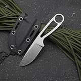 Gürtelmesser klein mit Sheath Lanyard – 7cm Feststehende Klinge Messer Outdoor, Ideal Tragbar EDC Messer für die Erkundung, Full Tang Jagdmesser für Camping Wandern Abenteuer
