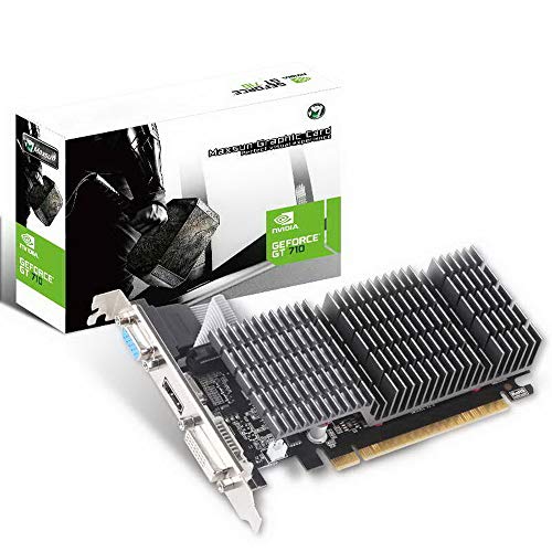 MAXSUN Nvidia Grafikkarte GEFORCE GT 710 1 GB, Low Profile Grafikkarte, GPU, geringer Verbrauch Passive geräuschloses Lüfterloses Kühlung, DirectX12, VGA, DVI-D, HDMI