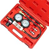 JIFETOR Zylinder-Leck-Down-Tester-Set, professionelles Doppeldruckmessgerät, Motor-Kompressions-Detektor, Leckage-Test-Set für Benzinmotoren mit 10, 12, 14 mm Zündkerzen an Auto, LKW, Motor