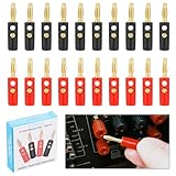 KEESIN Bananenstecker,10 Paare Bananensteckern 4mm Banana Plug Gold Überzogener Audio Lautsprecher Draht Kabel Verbindungsstück (Tippe A)