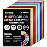 A4-Spiegelkartonpapier in gemischten Farben, 60 Blatt, 10 Farben, 250 g/m²/92 lb, metallisch reflektierendes Papier für Bastel- und Heimwerkerprojekte, UAP19MX60
