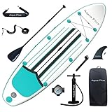 Aqua Plus 15cm Dickes,aufblasbares SUP für alle Fähigkeitsstufen,Stand Up Paddelbrett,Paddel,Pumpe,ISUP Reiserucksack,Jugendliche,Aufblasbare Boards für Stand Up Paddling