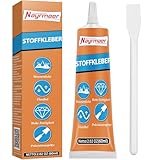 Nayrmaer Stoffkleber, 60ml Textilkleber, Waschmaschinenfest Stoff Kleber für Textil, Baumwolle, Leder, Jeans und mehr