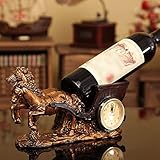 WAOCEO Weinregal Weinkühler, Weinregal, Heimdekoration, Motorrad, Weinregal, Wohnzimmer, Kunsthandwerk, Heimtextilien, Geschenke für Zuhause, Küche, Büro (Color : Horse-Drawn Carriage)