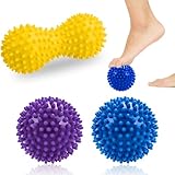Massagebälle Faszienball, 3er Set Igelball Set, Spiked Massage Ball Hart für Fuss Hand Rücken Muskelmassage. Für Plantarfasziitis Muskelregeneration Myofasziale Entspannung Schmerzlinderung.