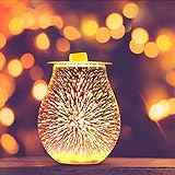 Elektrische Duftlampe, YUNYODA 3D Glas Aroma Lampe Wachsbrenner, Ölbrenner Wachs Schmelzbrenner Wärmer Kerzenölbrenner Nachtlicht Dekorative Lampe für Zuhause Schlafzimmer