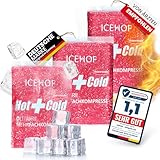 ICEHOF Kühlpads (3x) - Modernstes Soft-Gel, lange Kühldauer - Kühlpack Gel Kühlakku Kühlkissen Kühlkompressen Kälte-Kompresse Kühlkompresse Kühlbeutel Eisbeutel - Gefroren formbar, pink-glitzer