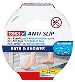 tesa Anti-Rutschband Bad und Dusche, Transparent, 5m x 25mm