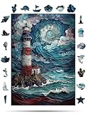 Crafthub Premium Holzpuzzle für Erwachsene & Kinder – Leuchtturm Design – 272 Teile – Hochwertiges Holz mit UV-Druck