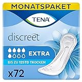 Tena Discreet Extra - Einlagen im Monatspaket, Einzeln Verpackt - Hygieneeinlagen für Frauen - bei mittlerer Blasenschwäche und Inkontinenz, Hell, 72 Stück (1er Pack)