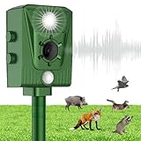 HONGXIAN Ultraschall Solar Tiervertreiber, Starkes Blinken + Akustischer Alarm Tierabwehr, gegen Katzen, Hunde, Marder, Tierabwehr, Marderschreck bis zu 10m Reichweite, Frequenz 13-45 kHz