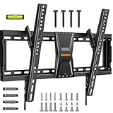 Perlegear TV Wandhalterung Neigbar für 37-82 Zoll Flach- und Curved-Fernseher (bis 60 kg, VESA 600x400mm) – Universelle TV Halterung mit Verstellbaren Zugschnüren, Modell PGLT5