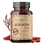 Astaxanthin 12 mg Depot Softgel Kapseln mit Oxidationsschutz - 4 Monatsvorrat - 60 Gel Caps - Mit Vitamin E - inkl. Nachweisanalyse in den Produktbildern