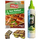 YAYL Kadaifi Dubai Schokolade - KIT zum Selbermachen - Dubai Schokoladen mit Pistazien Creme Tube 250 Gramm, Dubai Cikolata Kadaif, Baklava, Kadayif Teigfäden 500 Gramm